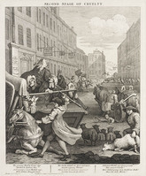 KG 15054
<br/>
Second stage of cruelty uit de prentenserie The four stages of cruelty
<br/>
<em>Hogarth, William (1697 - 1764)</em>
